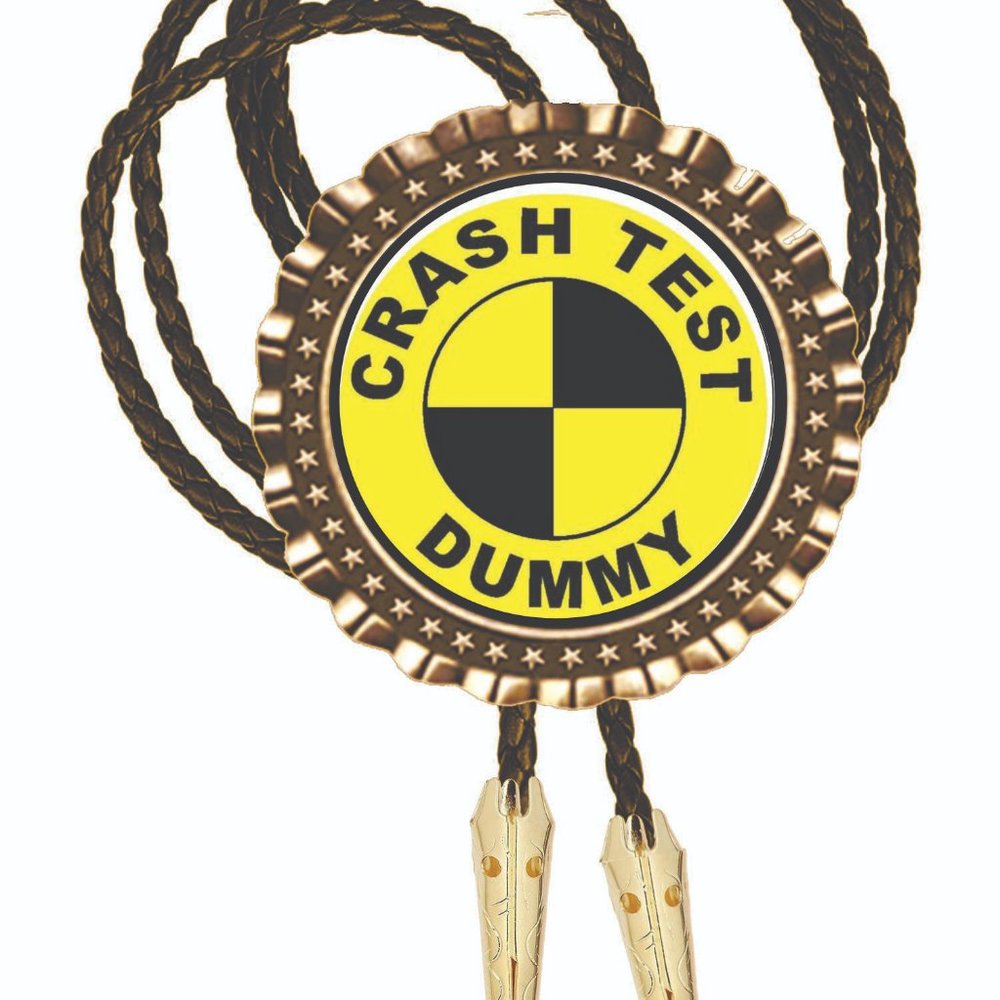 Crash Test Dummy Fun Art Bolo Tie All Metal Necktie Photo Art Hand Made New All